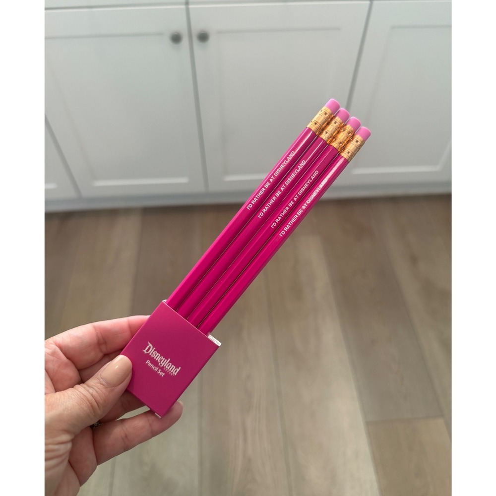 Disneyland Resort Pink Pencil Set I'd Rather Be At Disneyland 4 Pack New